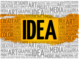 IDEA word cloud, creative business concept background