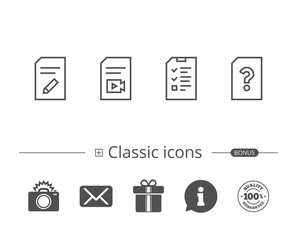 Document, Checklist and Edit file line icons.