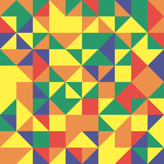 Geometric vector pattern with colorful triangles. Geometric modern ornament. Seamless abstract background