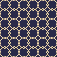 Naklejka premium Seamless vector ornament in arabian style. Geometric abstract navy blue and golden background. Pattern for wallpapers and backgrounds