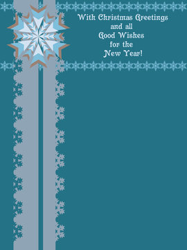 Christmas greetings card. Vector image of a greeting card for winter holidays.