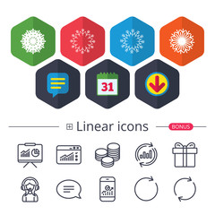 Snowflakes artistic icons. Air conditioning.