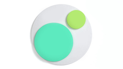 circle white green abstract background 3d rendering