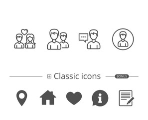 Male and Female, Profile and Couple icons.