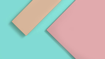 cream-brown pink green abstract background3d rendering