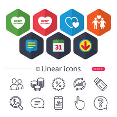 Valentine day love icons. Best girlfriend.