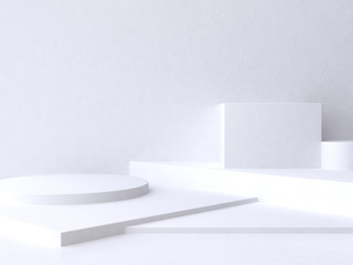 abstract wall floor white scene 3d rendering