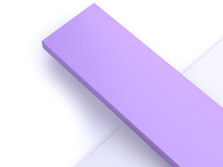 purple-violet shape white background abstract 3d rendering