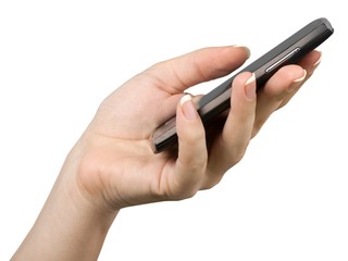 Hand Holding a Mobile Phone