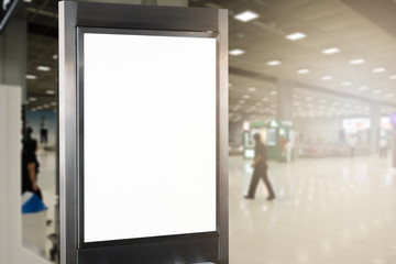 blank advertising billboard at airport.