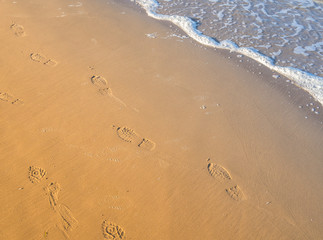 Schuhabdruck am MEER