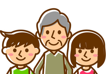 祖父　3人　上半身