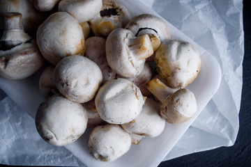 Fresh and fragrant mushrooms on the table