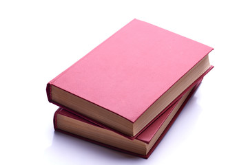 Two red books isolated on the white