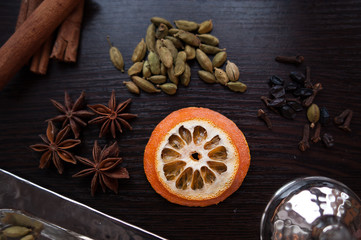 spices for mulled wine, tea