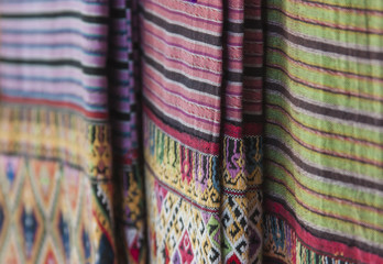 Cotton ancient  textiles  / Thailand folk textiles 
Traditional textiles made from natural pigments. a pattern of woven fabric that is unique to Thailand
