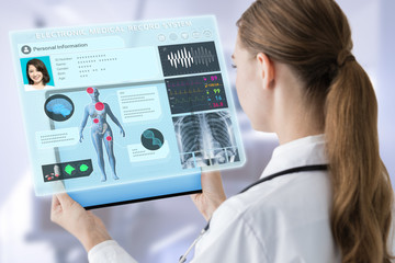 Electronic medical record concept.