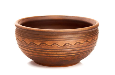 pottery on white background