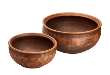 pottery on white background