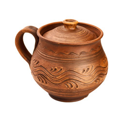 pottery on white background