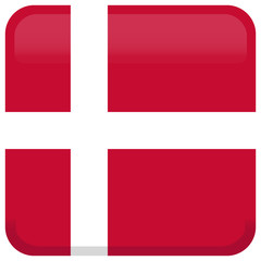 Denmark flag. Abstract concept, icon, square, button. Vector illustration on white background.