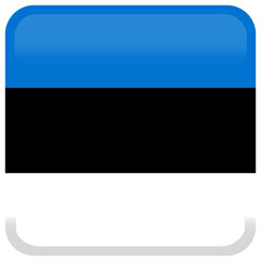 Flag of Estonia. Abstract concept, icon, square, button. Vector illustration on white background.