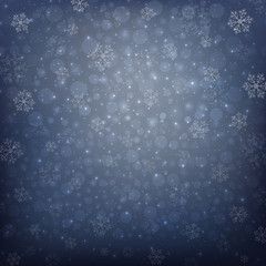 Snowflakes of Winter Christmas in dark blue background, illustration vector