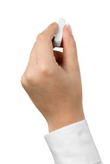 Hand Holding a Chalk Stick