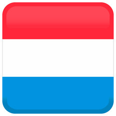 Obraz premium Flag of Luxembourg. Abstract concept, icon, square, button. Vector illustration on white background.