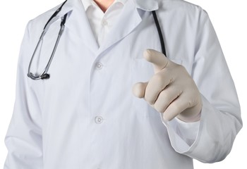 Doctor Pressing an Imaginary Button