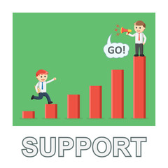 Businessman support photo text style