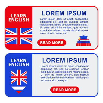 learn english two banners