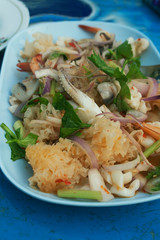Delicious Thai food with seafood