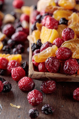 Dried fruits and berries.