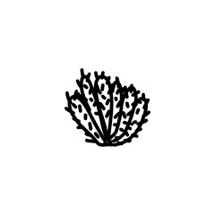 Cactus hand drawn icon 