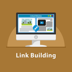 SEO Link building in PC monitor