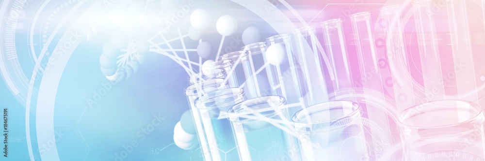 Wall mural composite image of image of molecules interface