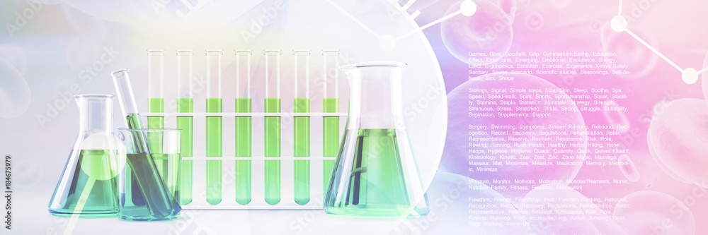 Wall mural composite image of dna helix interface