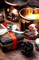 retro christmas decorations with christmas