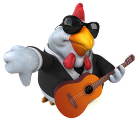 Fun chicken - 3D Illustration