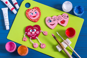 Making souvenirs from salted dough for Valentine's Day. Step 9