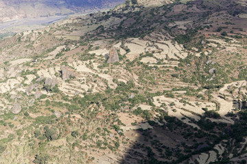 Field terraces in the Ethiopian mountains