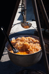 Cooking of sour cabbage.