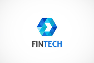 Logo concept for fintech and digital finance industry