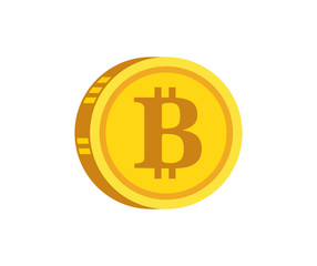 Bitcoin digital gold  concept icon