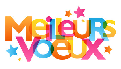 Typographie colorée "Meilleurs Vœux" avec étoiles