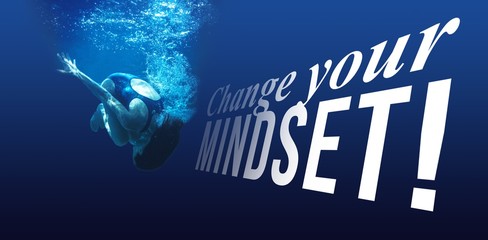 Composite image of change your mindset message on a white