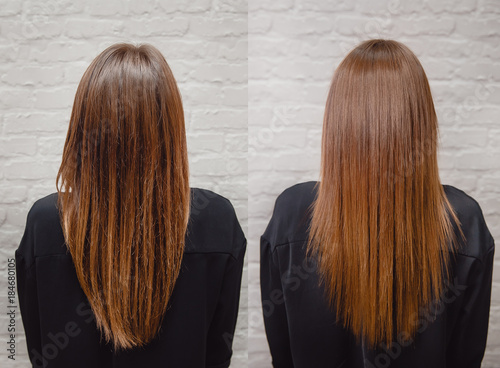 Keratin Hair Botox Hair Before And After Treatment Wall Mural Wallpaper Murals Parilov