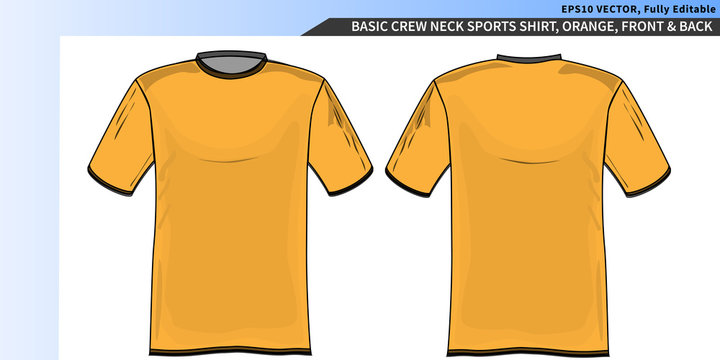 Crew neck white tee shirt template