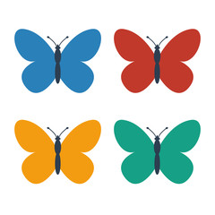 Butterfly Icons on white background.